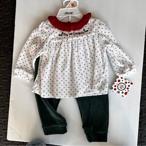 NWT!!! Little Me 2 Piece Velour Pant/Top Set-“My First Christmas”-Size 12 months